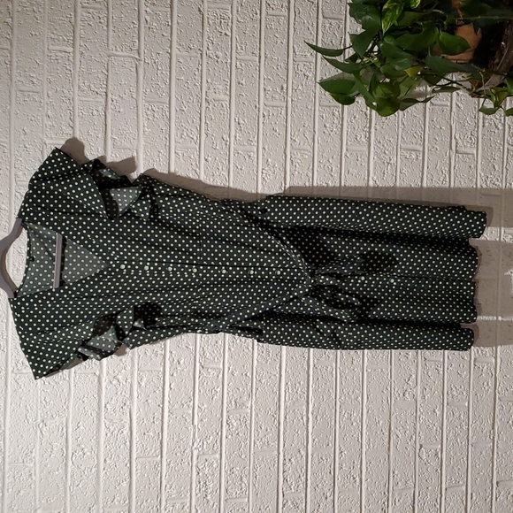 Dresses Polkadot Green Dress Size L Poshmark